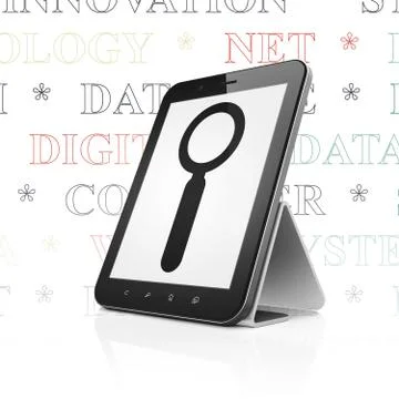 Data concept: Tablet Computer with Search on display 스톡 일러스트