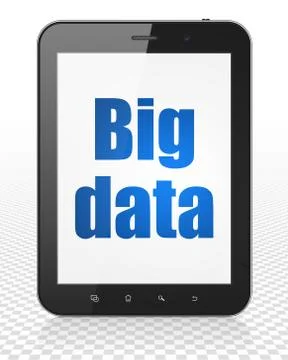 Data concept: Tablet Pc Computer with Big Data on display Illustrazione stock