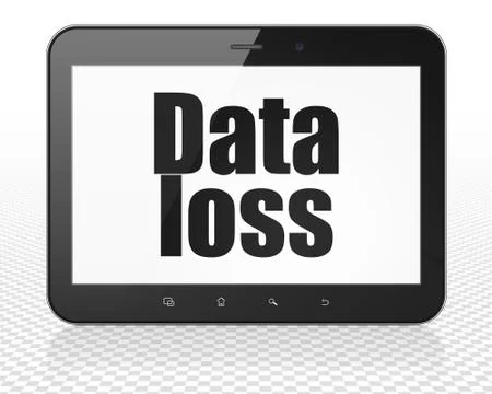 Data concept: Tablet Pc Computer with Data Loss on display 스톡 일러스트