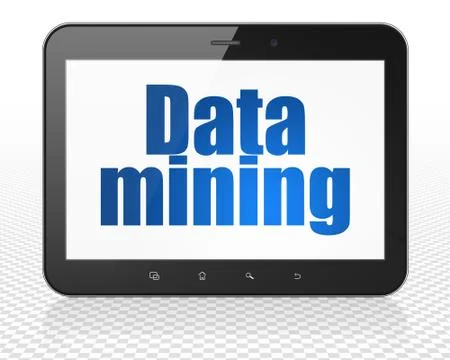 Data concept: Tablet Pc Computer with Data Mining on display Stock Illustration