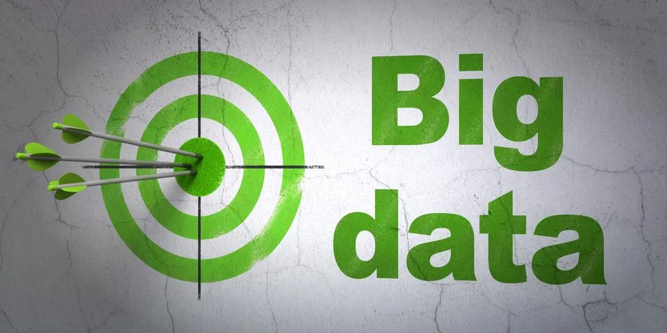 Data concept: target and Big Data on wall background Stock Illustration