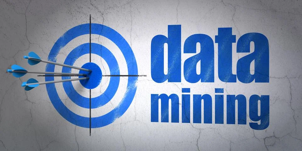 Data concept: target and Data Mining on wall background Stock Illustration