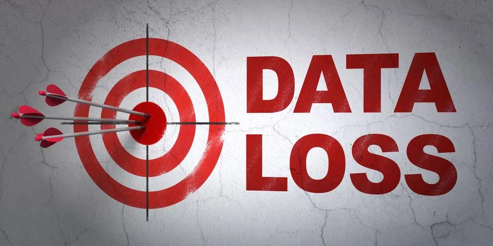 Data concept: target and Data Loss on wall background Stock Illustration
