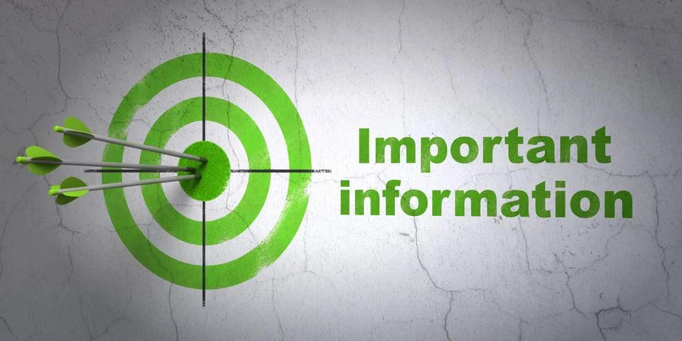 Data concept: target and Important Information on wall background Stock Illustration