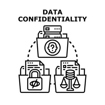 Data confidentiality concept secure information protection Stock Illustration