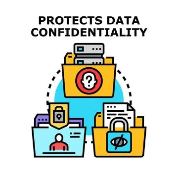 Data confidentiality protecting information security concept Stock Illustration