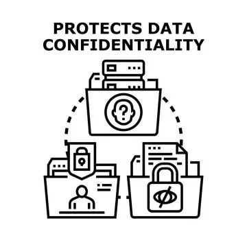 Data confidentiality protecting information security concept Stock Illustration