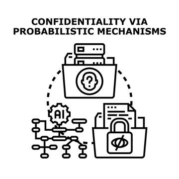 Data confidentiality using probabilistic mechanisms and artificial intelligen Illustrazione stock