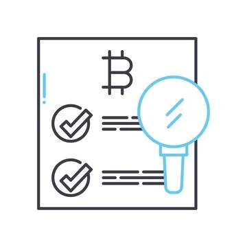 Data confirmation line icon, outline symbol, vector illustration, concept sign 스톡 일러스트