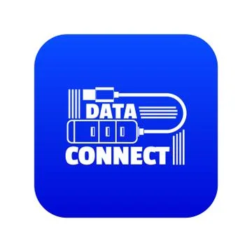 Data connect icon blue vector Illustrazione stock