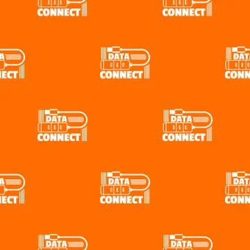 Data connect pattern vector orange Stock Illustration