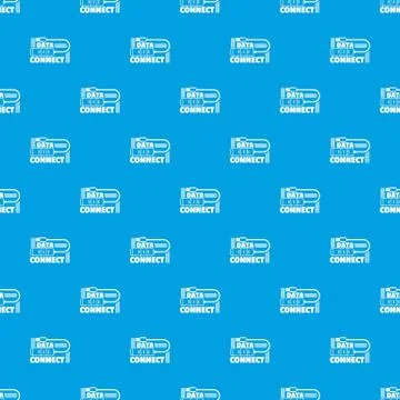 Data connect pattern vector seamless blue Stock Illustration