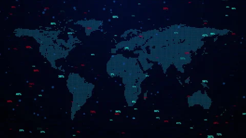 Data Connected Network Background Worldwide Digital Data Flow Global Earth Stock Footage 348192144