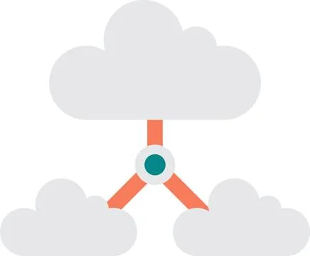 Data connection and cloud illustration in minimal style Stock Illustration