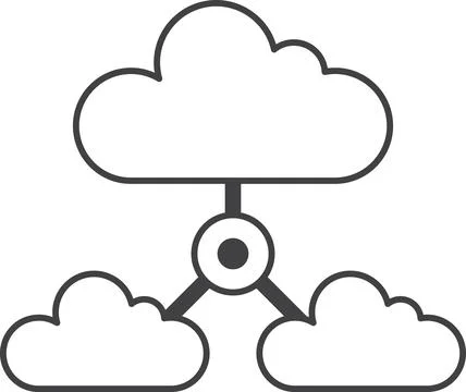 Data connection and cloud illustration in minimal style Stock Illustration