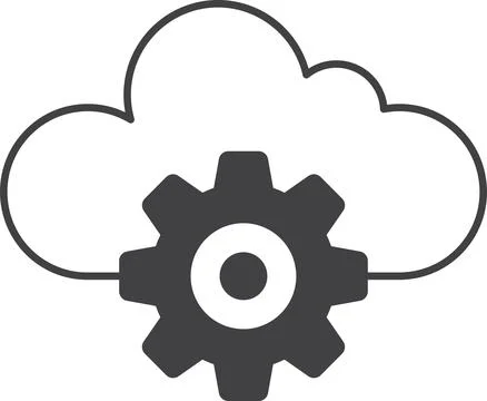 Data connection and cloud illustration in minimal style Stock Illustration