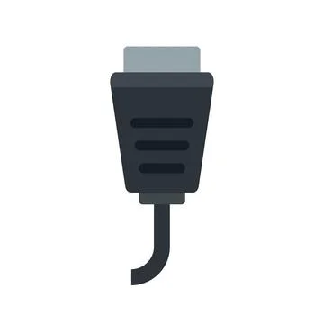 Data connection cable icon flat isolated vector Stock Illustration