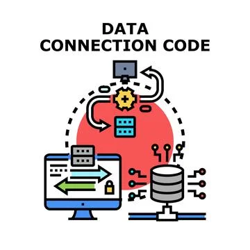 Data connection code vector concept illustration Stock Illustration