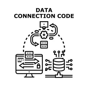 Data connection code vector concept illustration Stock Illustration