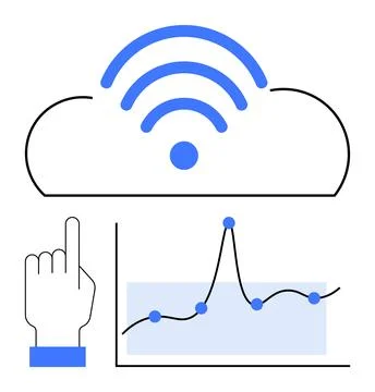 Data Connectivity and Analysis Cloud Integration for Strategic Insights Stock Illustration