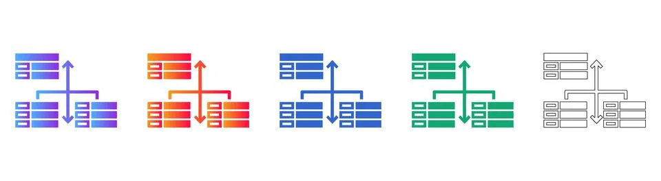 Data Connectivity and Network Flow Icons 스톡 일러스트