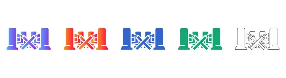 Data Connectivity and Network Infrastructure Icons Stock Illustration