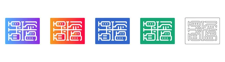 Data Connectivity and Networking Icons Stock Illustration
