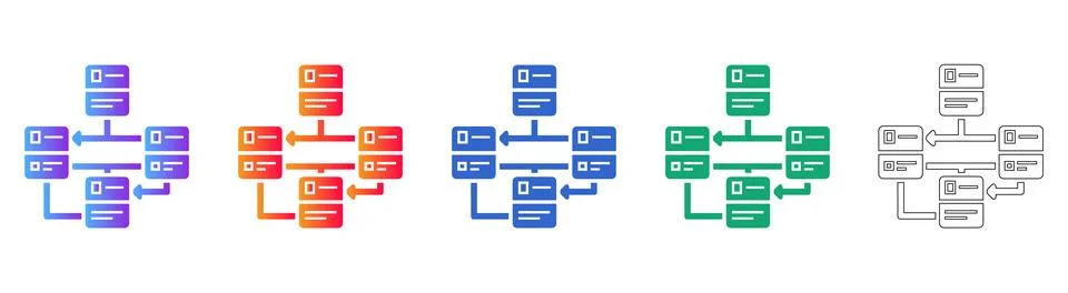 Data Connectivity and Relational Flow Icons 스톡 일러스트