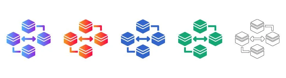 Data Connectivity and Server Cluster Icons 스톡 일러스트