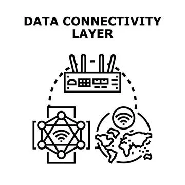 Data connectivity layer concept forming a global network Stock Illustration