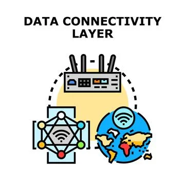 Data connectivity layer concept forming a global network Stock Illustration