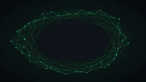Data Connectivity Network Animation with Glowing Connected Nodes Loop イラスト素材