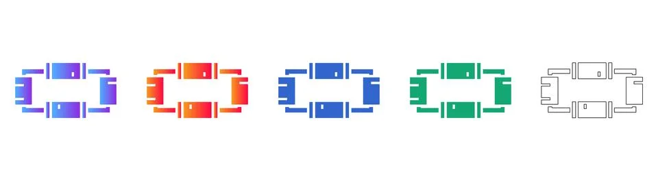 Data Connectivity Network Diagram Icon Set Illustrazione stock