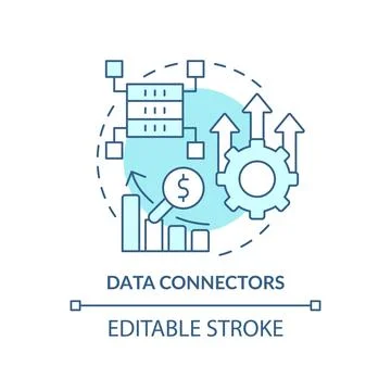 Data connectors turquoise concept icon Illustrazione stock