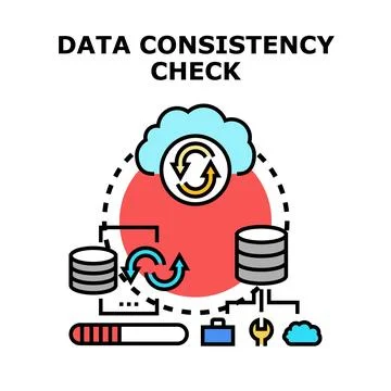 Data consistency check process in cloud computing Illustrazione stock