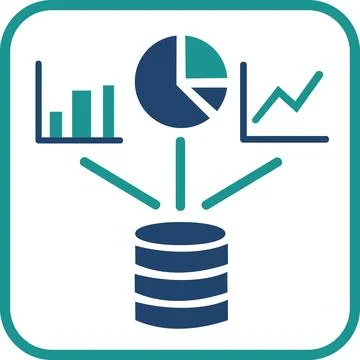 Data consolidation and report analysis icon Stock Illustration