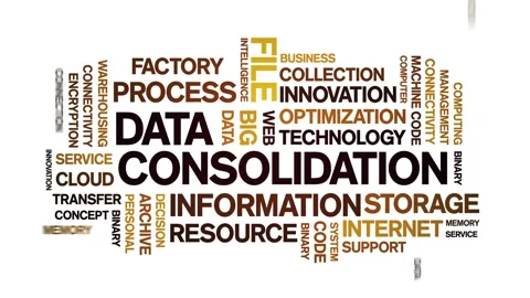 Data Consolidation animated word cloud,design animation typography loop. Stock Footage 155277667