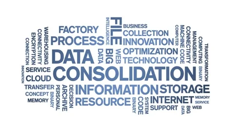Data Consolidation animated word cloud,design animation typography loop. Stock Footage 155277747