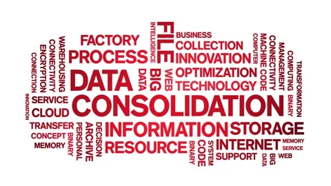 Data Consolidation animated word cloud,design animation typography loop. Stock Footage 155277783