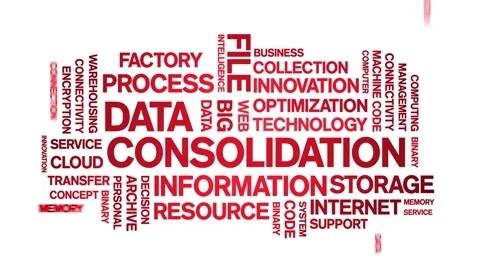 Data Consolidation animated word cloud,design animation typography loop. Stock Footage 155277810
