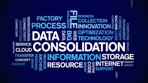 Data Consolidation animated word cloud,design animation typography loop. Stock Footage 155278110