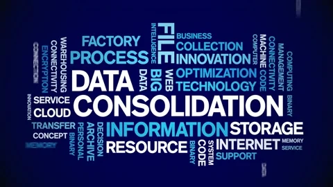 Data Consolidation animated word cloud,design animation typography loop. Stock Footage 155278119