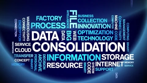 Data Consolidation animated word cloud,design animation typography loop. Stock Footage 155278306