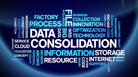 Data Consolidation animated word cloud,design animation typography loop. Stock Footage 155278328