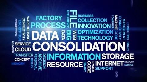 Data Consolidation animated word cloud,design animation typography loop. Stock Footage 155278394