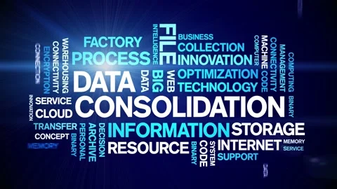 Data Consolidation animated word cloud,design animation typography loop. Stock Footage 155278433