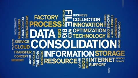 Data Consolidation animated word cloud,design animation typography loop. Stock Footage 155278778