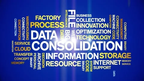 Data Consolidation animated word cloud,design animation typography loop. Stock Footage 155279141