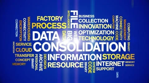Data Consolidation animated word cloud,design animation typography loop. Stock Footage 155279150