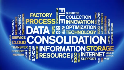 Data Consolidation animated word cloud,design animation typography loop. Stock Footage 155279647